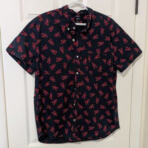J. Crew flex washed lobster print slim button down shirt size XL